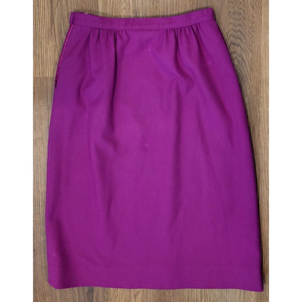 Vintage Pendleton Skirt Womens 6 Purple Magenta 100% Virgin Wool Made USA
